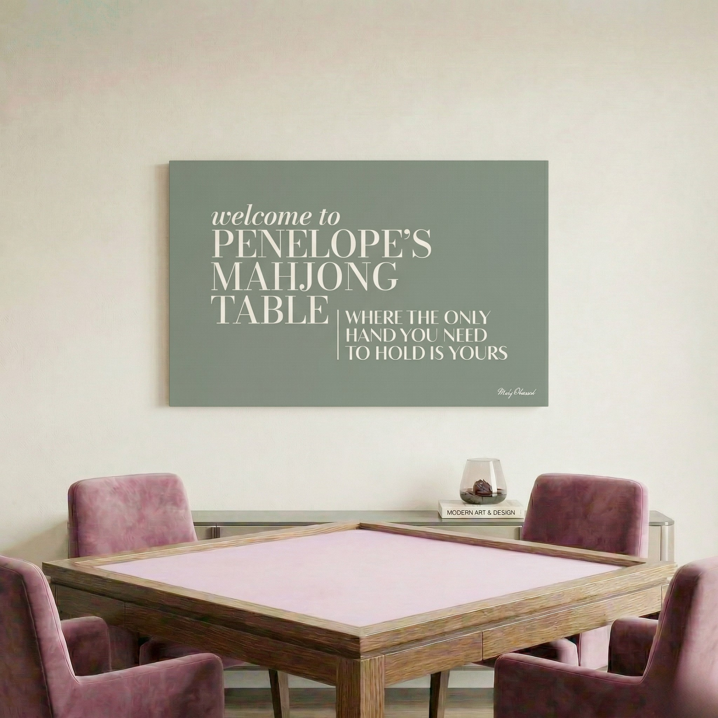 Independent Table Green Canvas