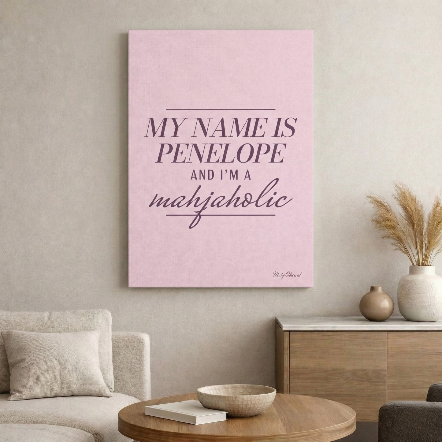 I'm a Mahjaholic Lavender Canvas