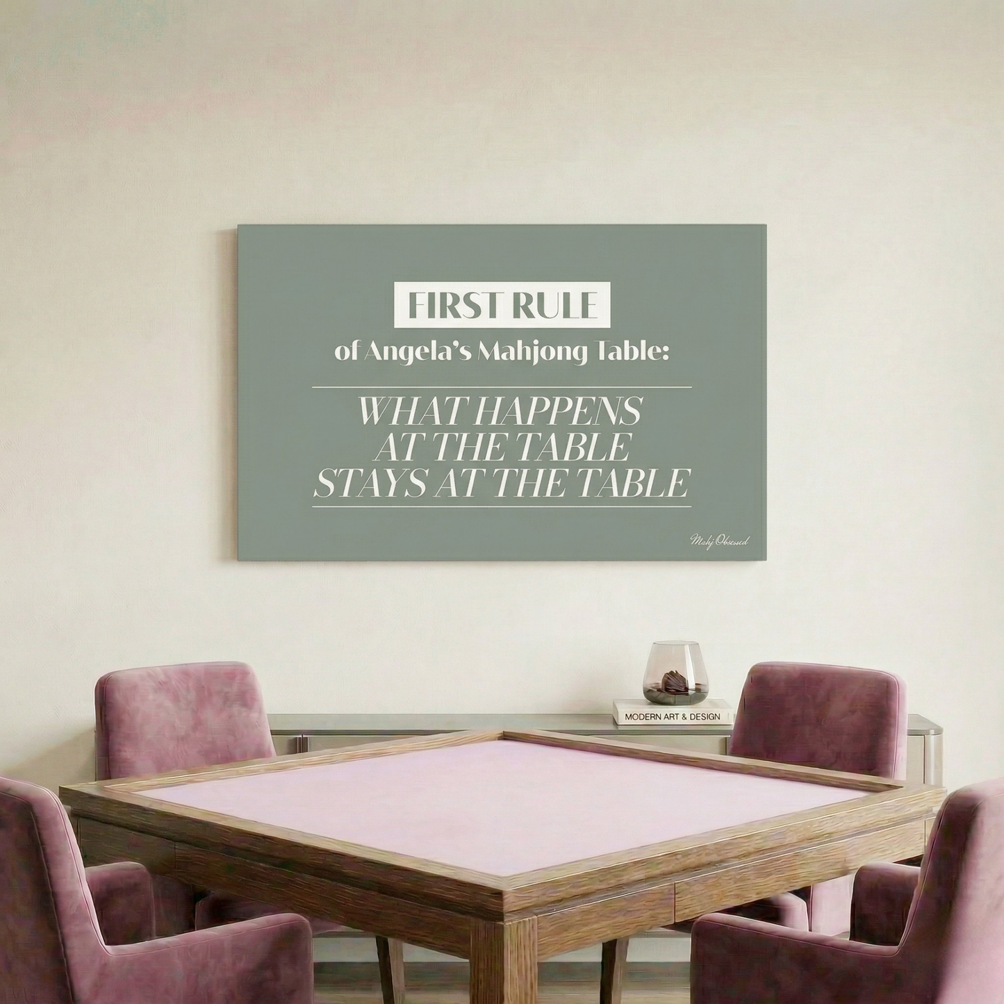 The Trusted Circle Table Green Canvas