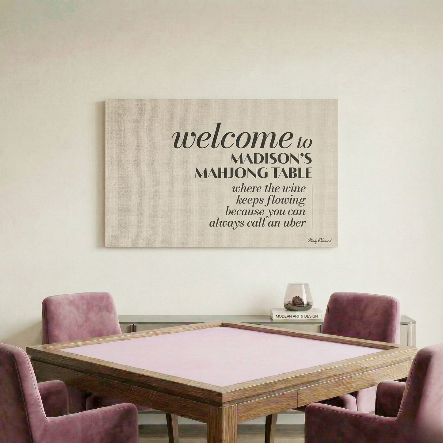 Drink As Much As You Want Table Ivory Canvas