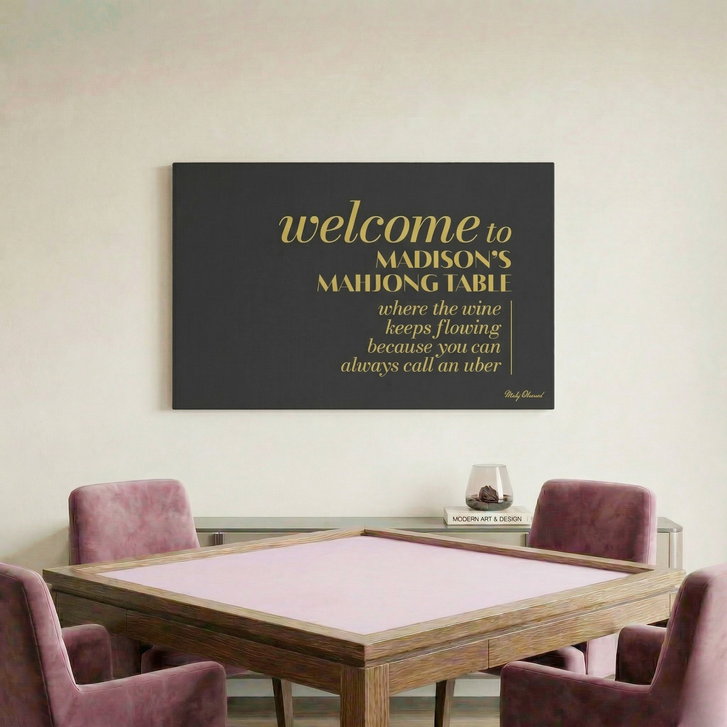 Drink As Much As You Want Table Black Canvas