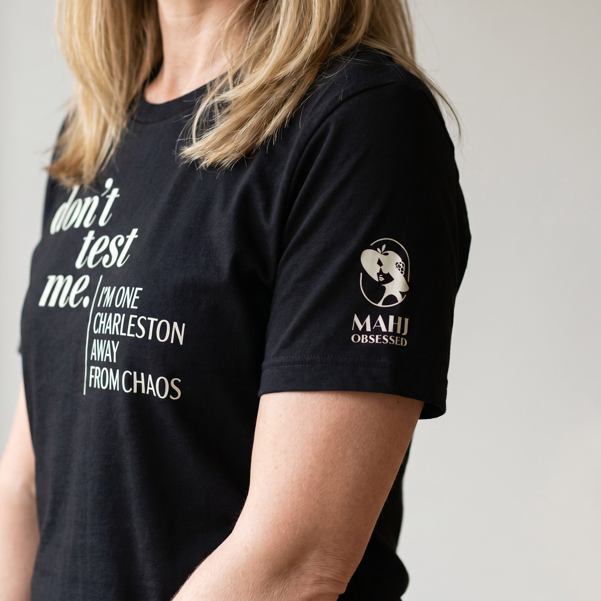 Mahjong t-shirt sleeve detail Black - Mahj Obsessed [color:black]