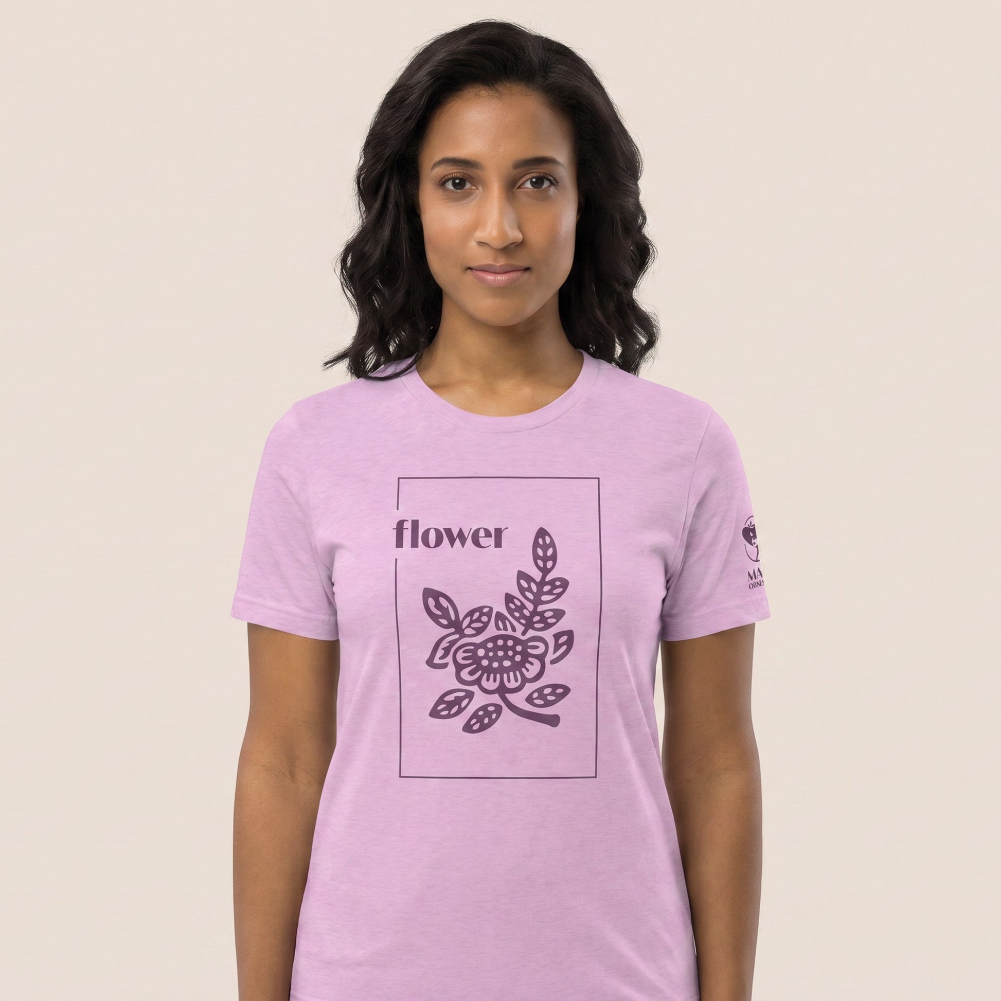 Women's mahjong t-shirt Lilac front view - Mahj Obsessed [color:lilac]
