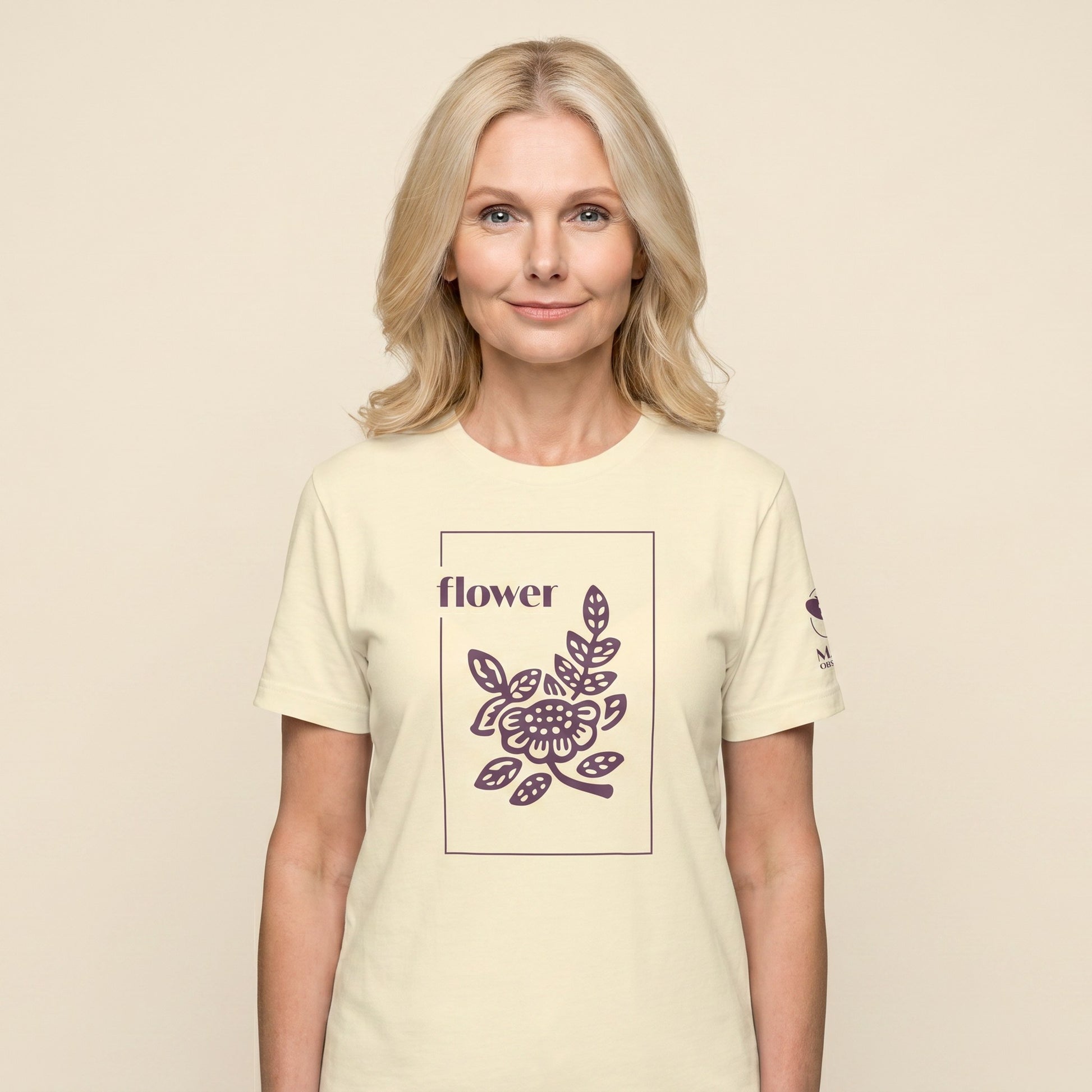 Women's mahjong t-shirt Natural front view - Mahj Obsessed [color:natural]