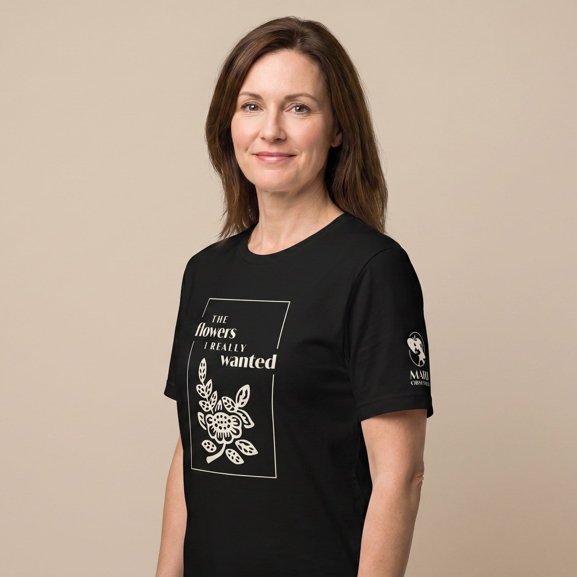Mahjong tee Black three-quarter view - Mahj Obsessed [color:black]