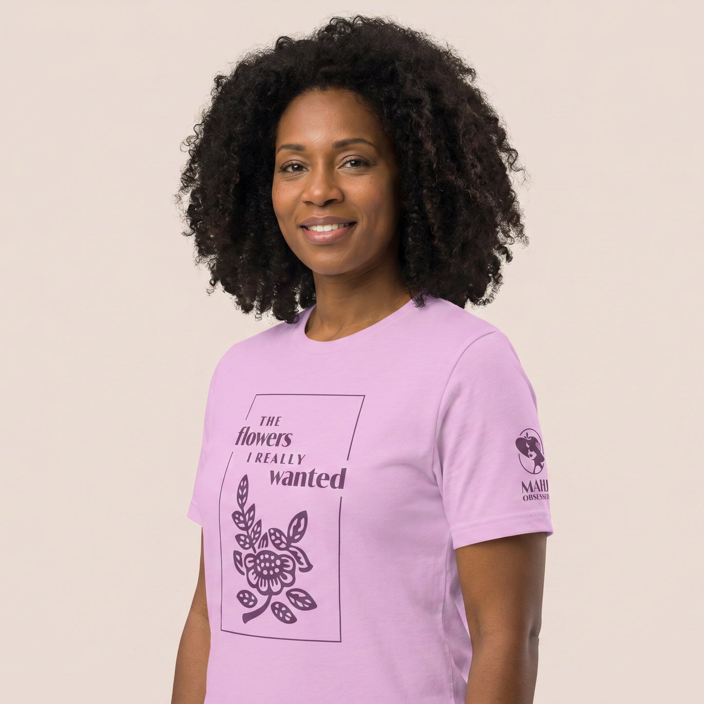 Mahjong tee Lilac three-quarter view - Mahj Obsessed [color:lilac]