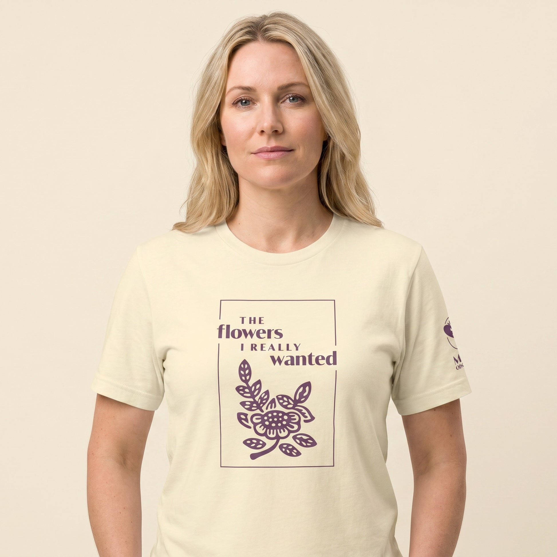 Women's mahjong t-shirt Natural front view - Mahj Obsessed [color:natural]