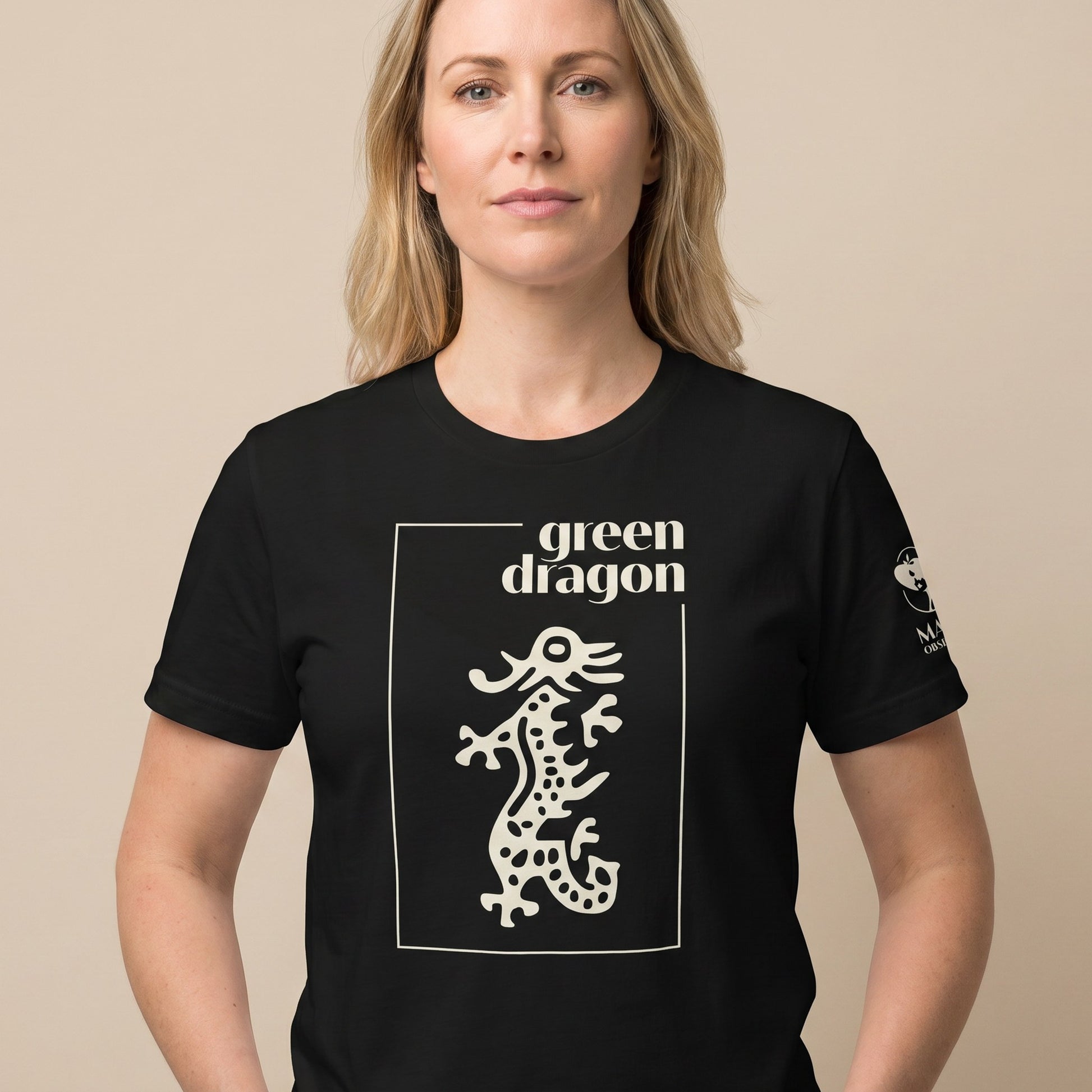 Women's mahjong t-shirt Black front view - Mahj Obsessed [color:black]