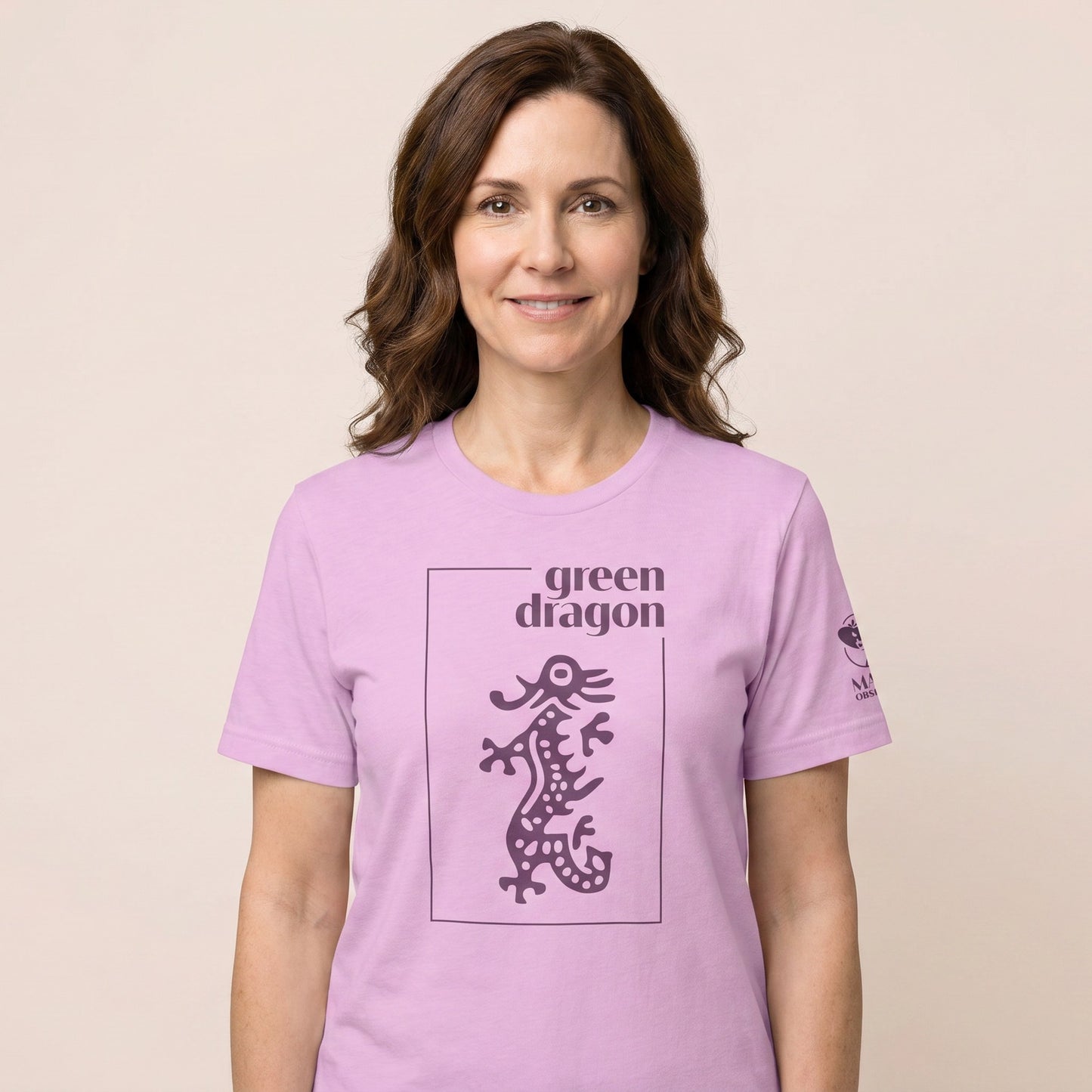 Women's mahjong t-shirt Lilac front view - Mahj Obsessed [color:lilac]