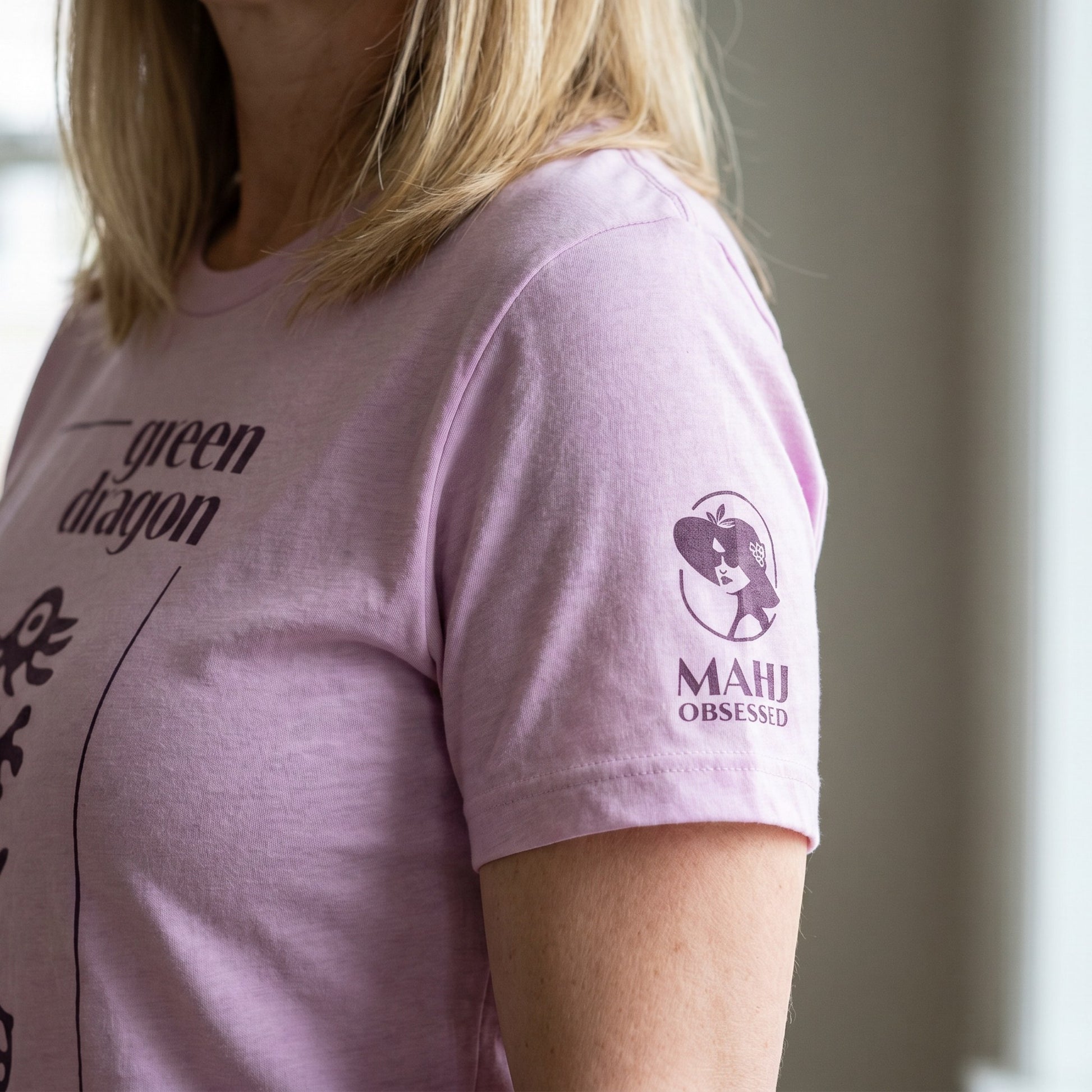 Mahjong t-shirt sleeve detail Lilac - Mahj Obsessed [color:lilac]