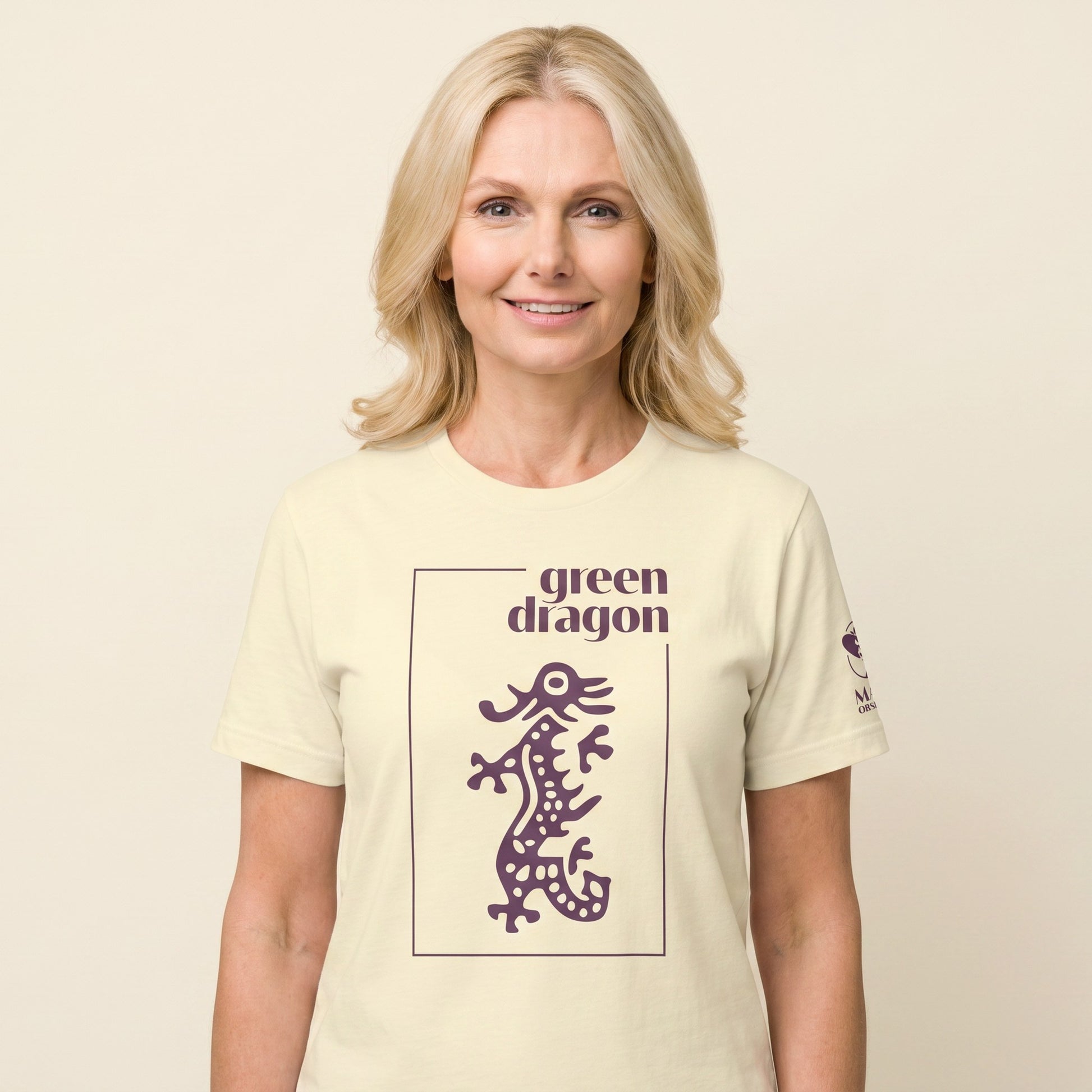 Women's mahjong t-shirt Natural front view - Mahj Obsessed [color:natural]