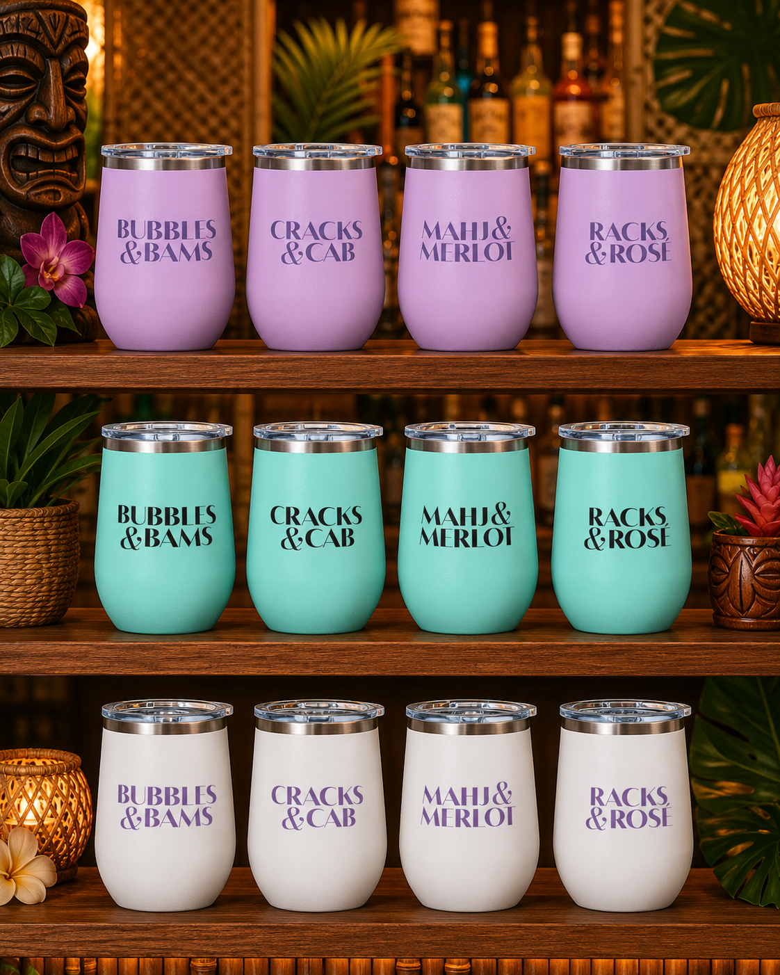 Happy Hour Wine Tumbler Set of 4
