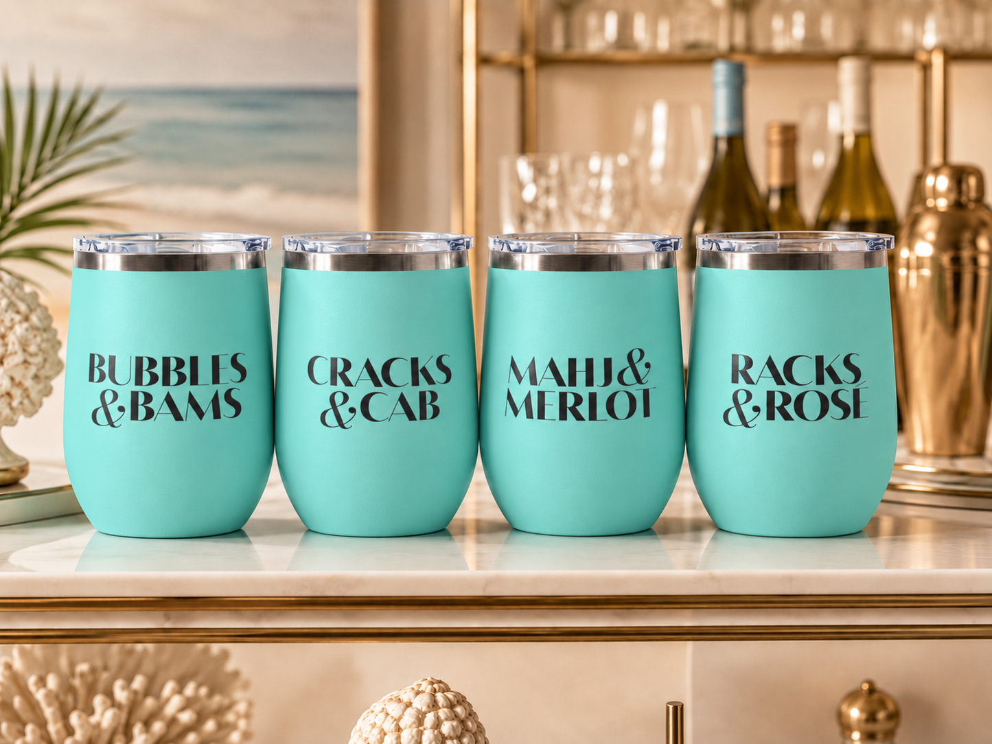 Happy Hour Wine Tumbler Set of 4