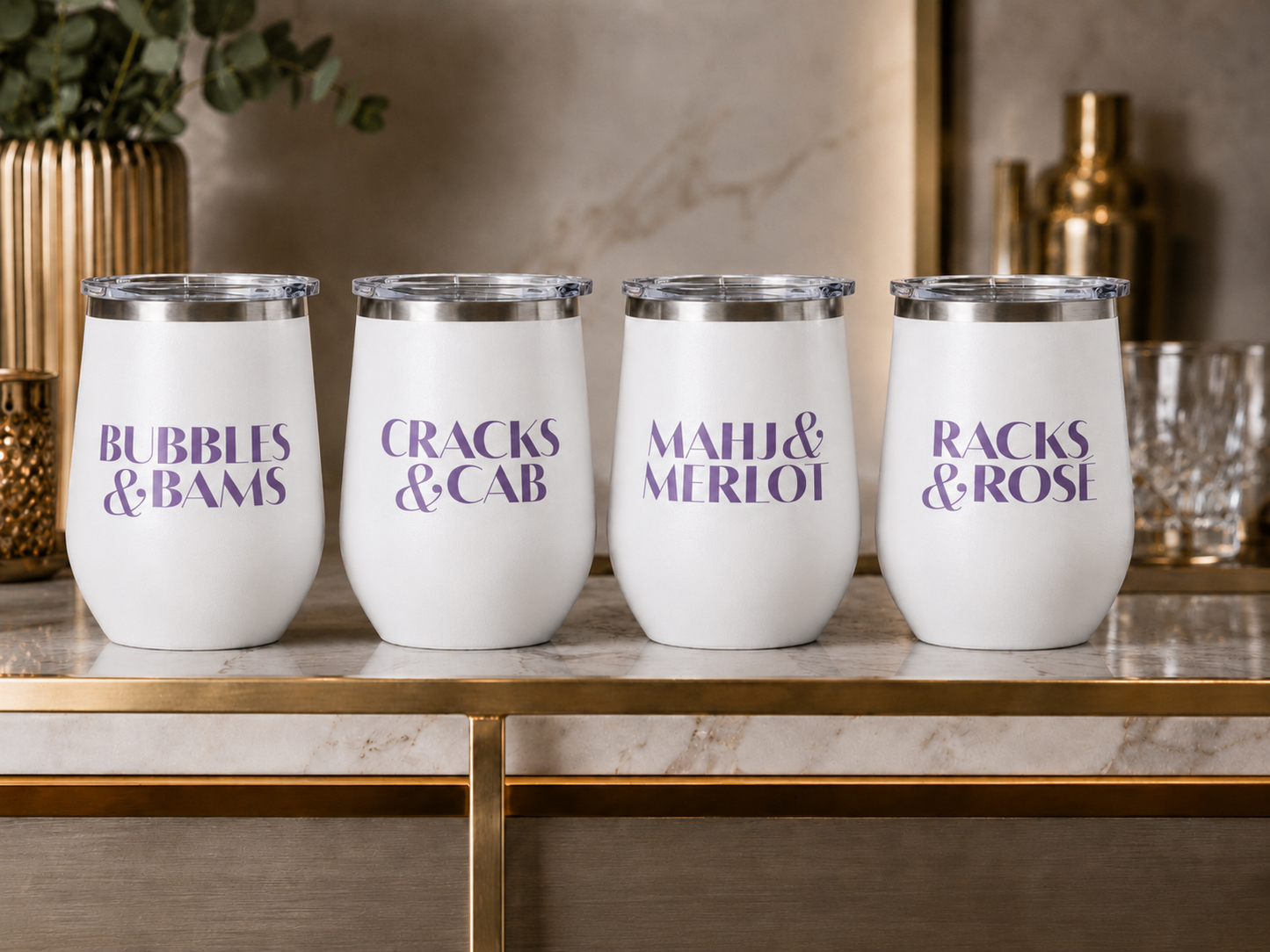 Happy Hour Wine Tumbler Set of 4
