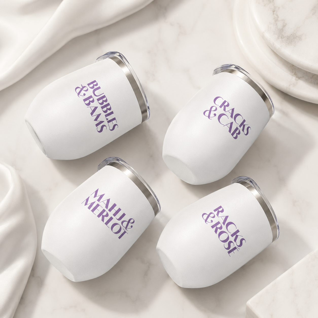 Happy Hour Wine Tumbler Set of 4