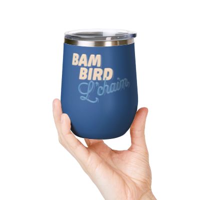 Bam Bird L'Chaim wine tumbler in royal