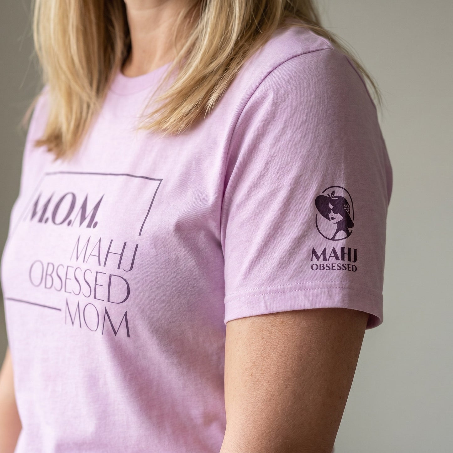 Mahjong t-shirt sleeve detail Lilac - Mahj Obsessed [color:lilac]