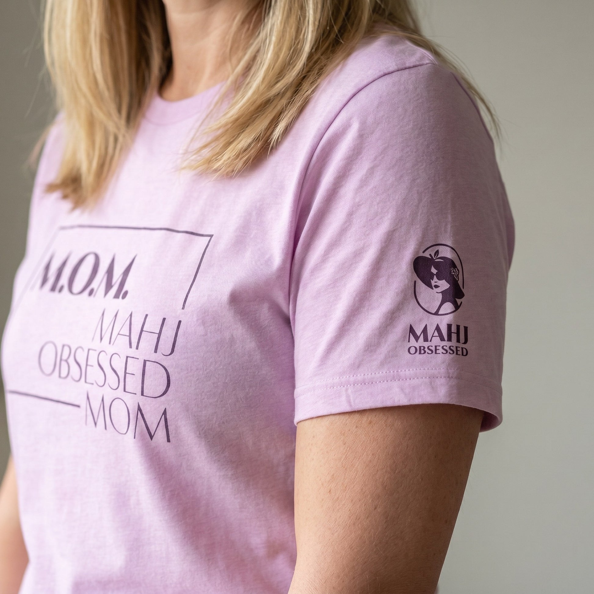 Mahjong t-shirt sleeve detail Lilac - Mahj Obsessed [color:lilac]