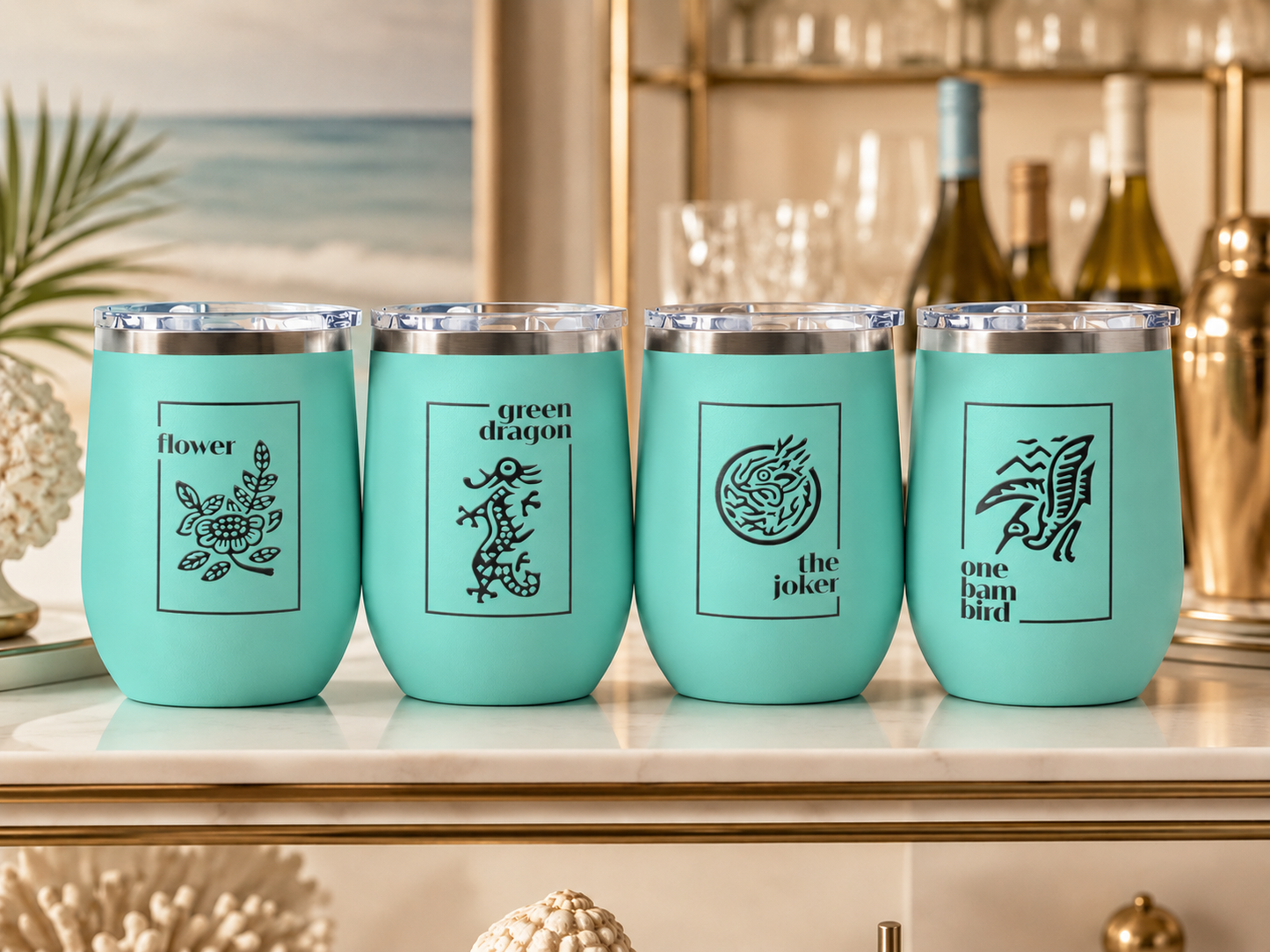 Mahj Classics Wine Tumbler Set of 4