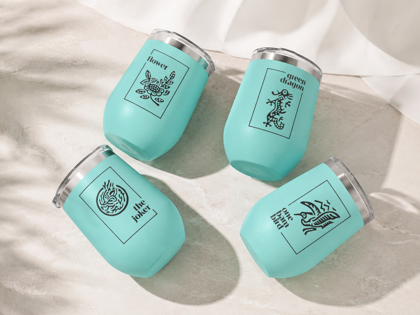 Mahj Classics Wine Tumbler Set of 4