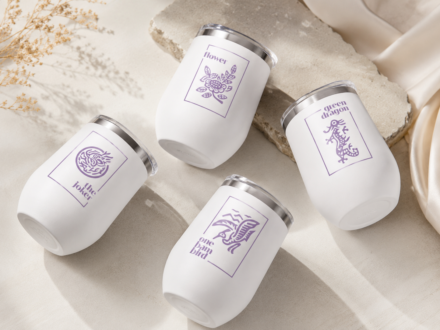 Mahj Classics Wine Tumbler Set of 4