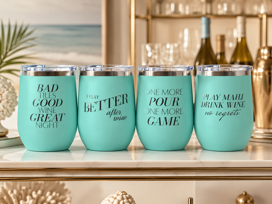Mahj State of Mind Wine Tumbler Set of 4