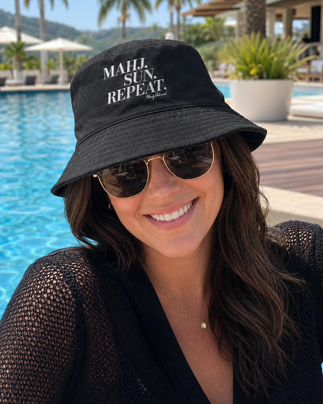 Mahj. Sun. Repeat Bucket Hat