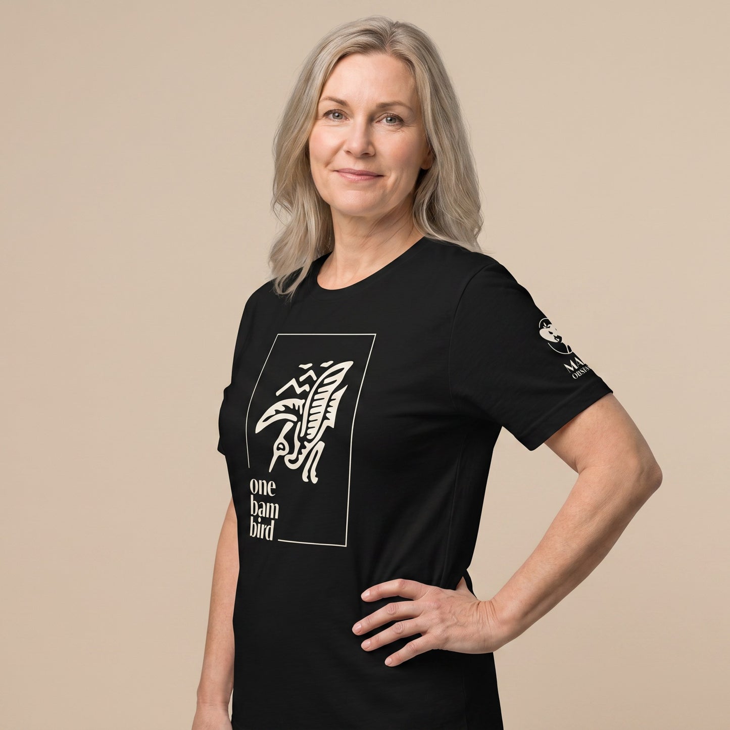 Mahjong tee Black three-quarter view - Mahj Obsessed [color:black]