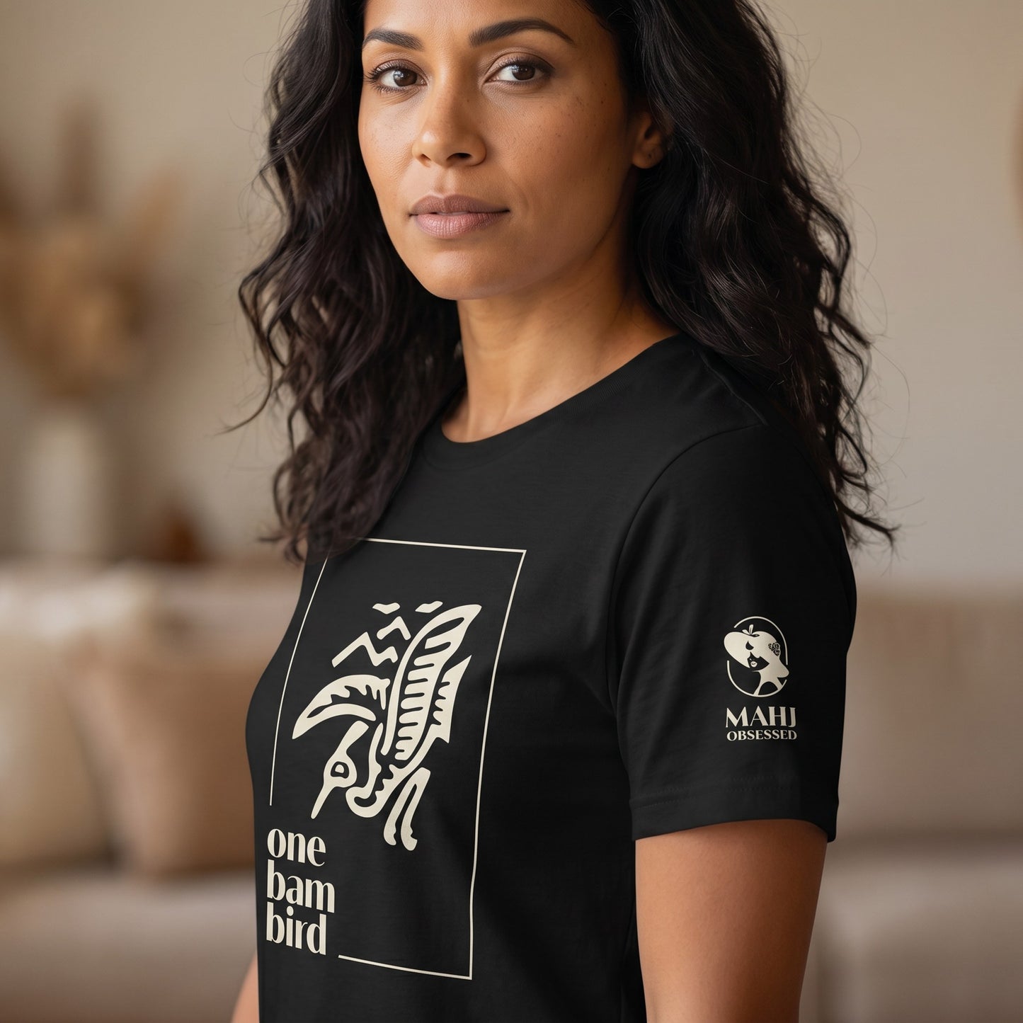 Mahjong t-shirt sleeve detail Black - Mahj Obsessed [color:black]