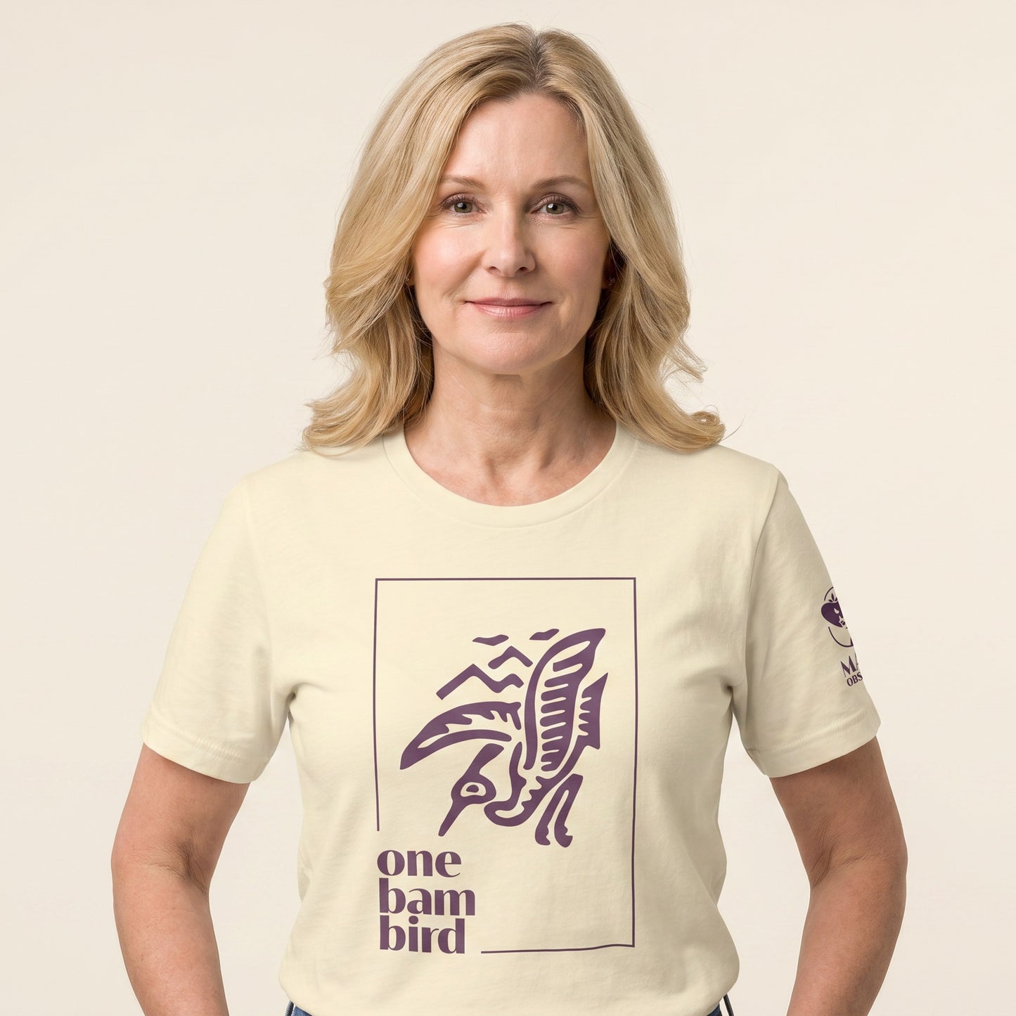 Women's mahjong t-shirt Natural front view - Mahj Obsessed [color:natural]
