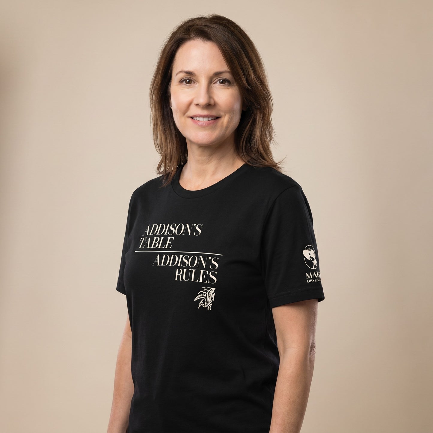 Mahjong tee Black three-quarter view - Mahj Obsessed [color:black]