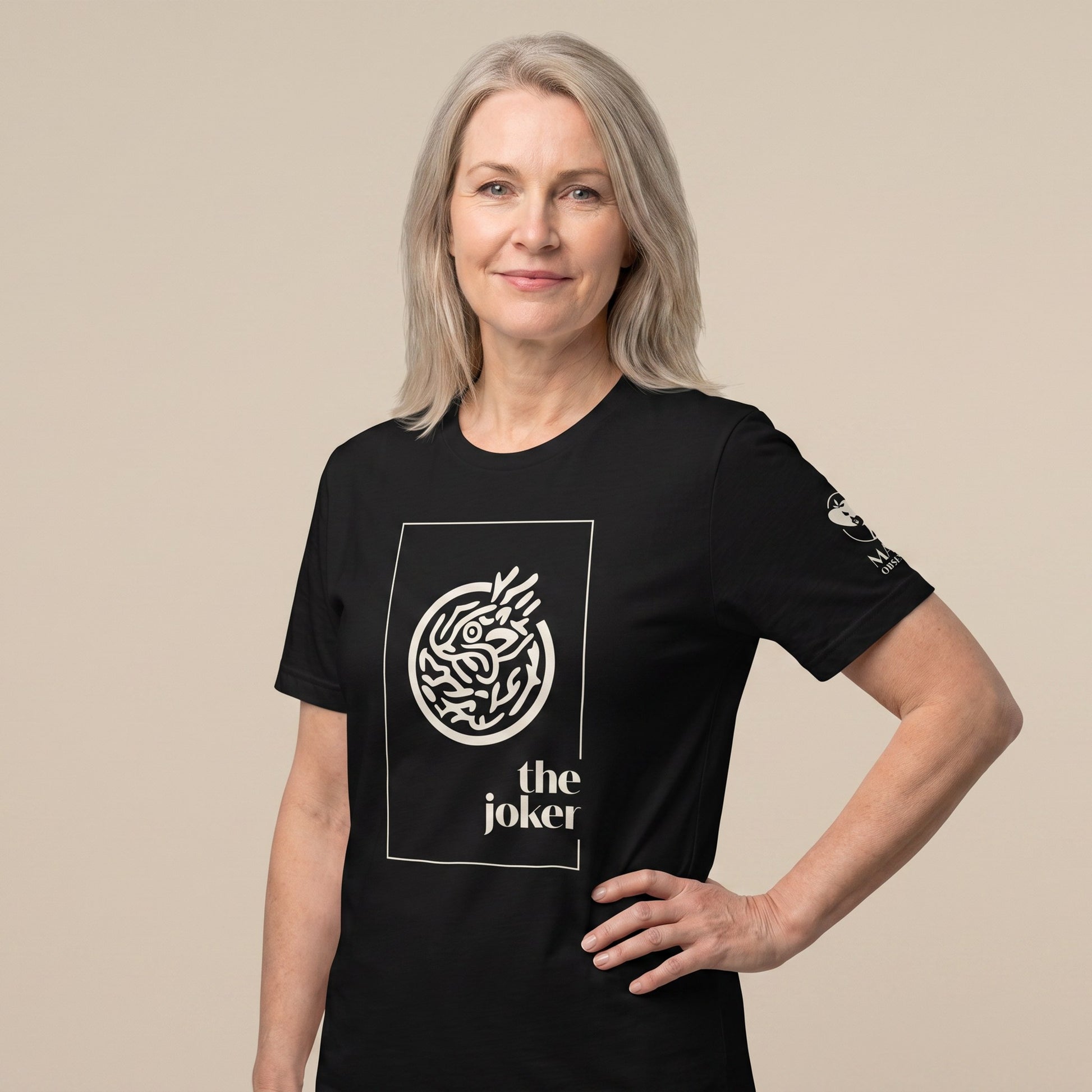 Mahjong tee Black three-quarter view - Mahj Obsessed [color:black]