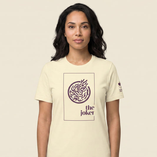 Women's mahjong t-shirt Natural front view - Mahj Obsessed [color:natural]