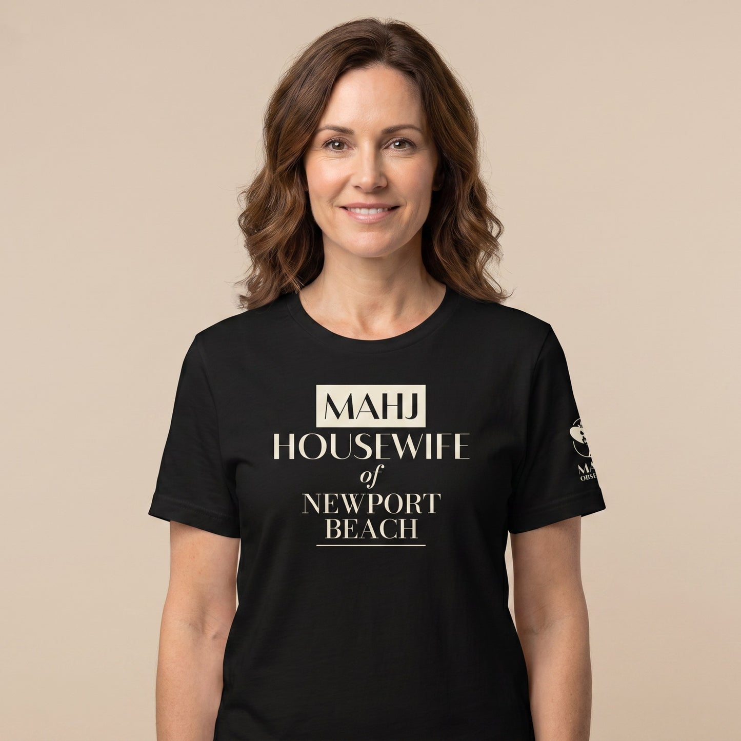 Women's mahjong t-shirt Black front view - Mahj Obsessed [color:black]