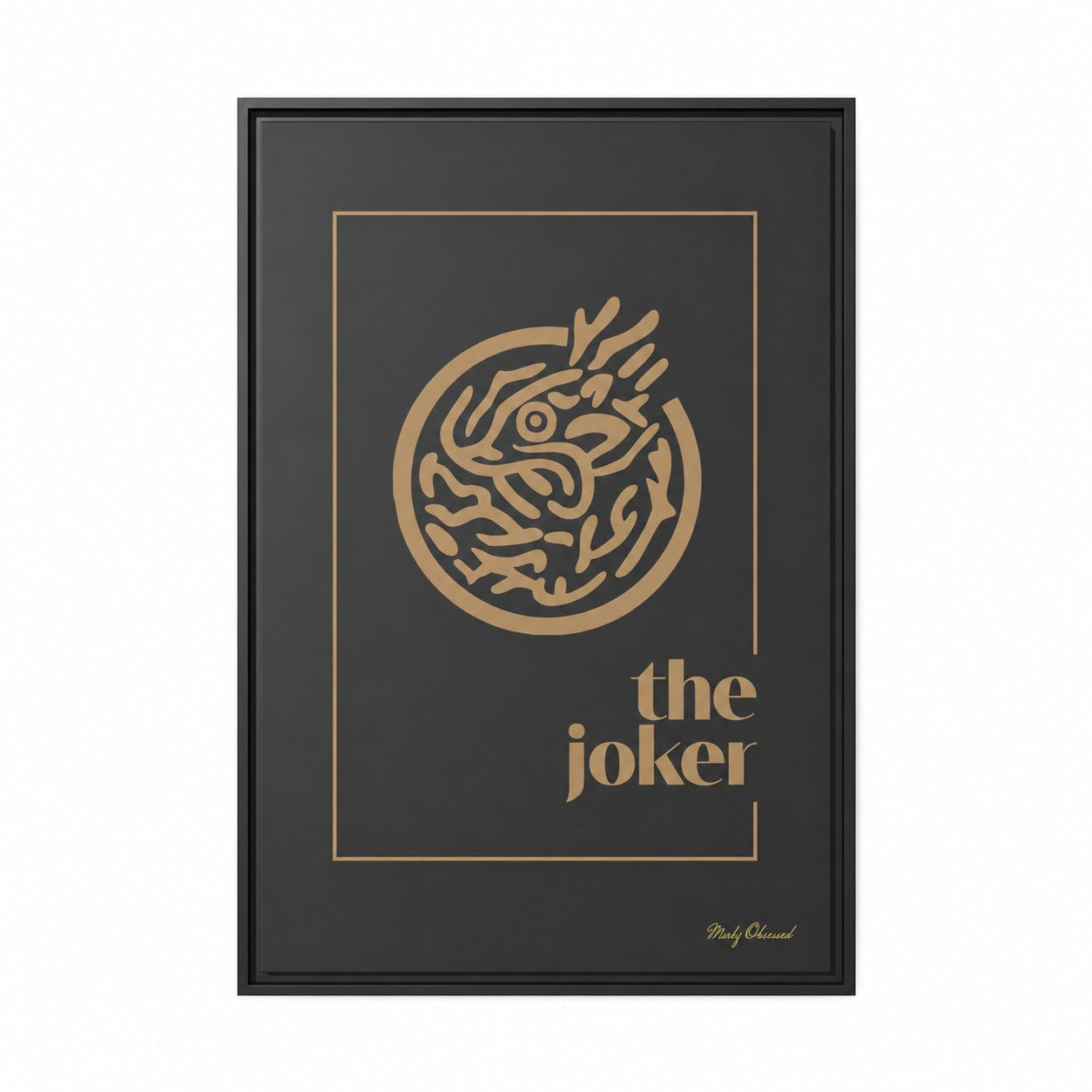 Joker Framed Black Canvas