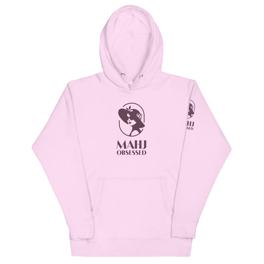 The Icon mahjong hoodie in lavender, front view