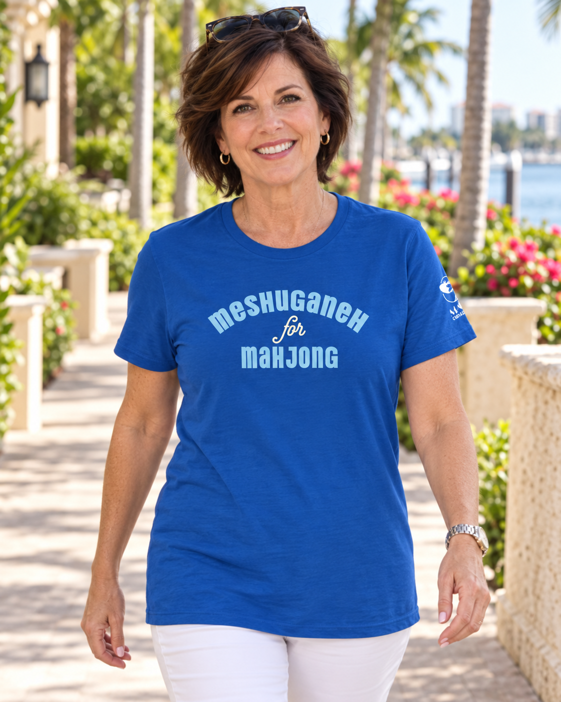 Meshuganeh for Mahjong t-shirt in true royal, florida