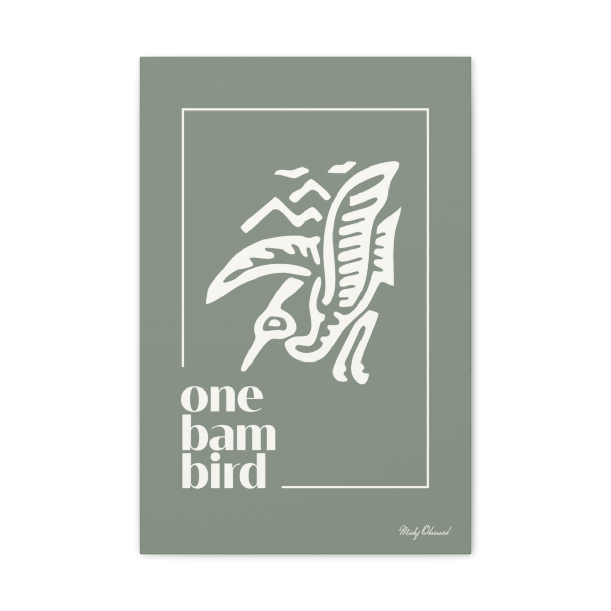 One Bam Bird Green Canvas