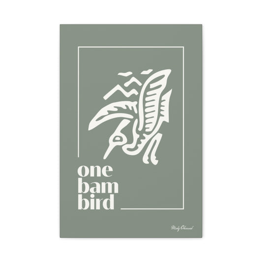 One Bam Bird Green Canvas