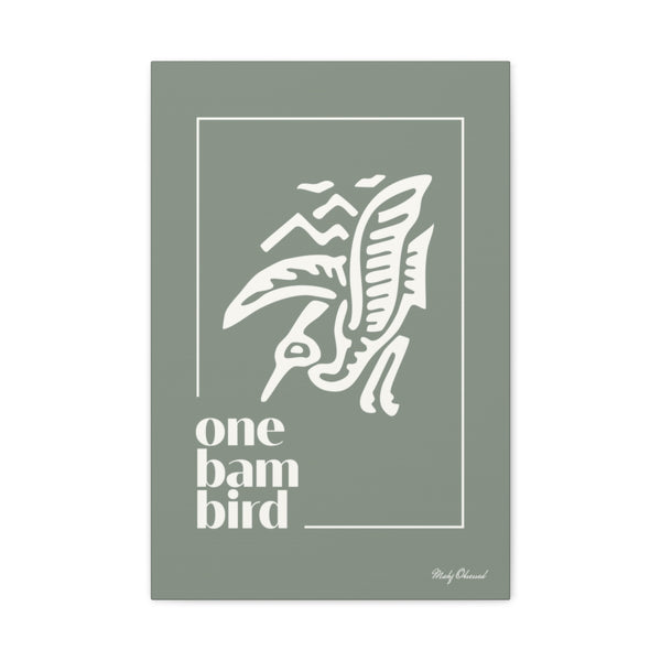 One Bam Bird Green Canvas