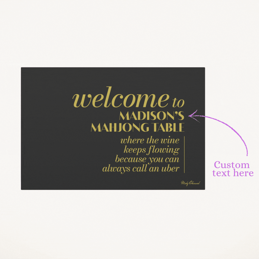 Drink As Much As You Want Table Black Canvas