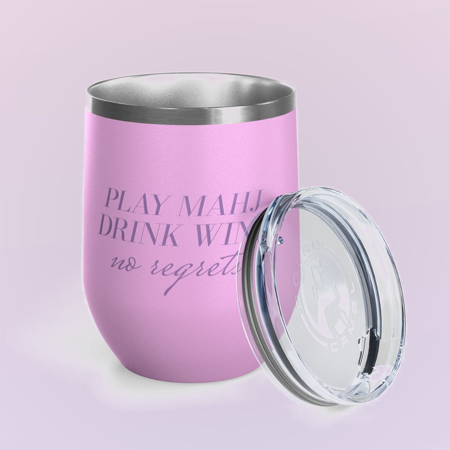 Play Mahj. Drink Wine. No Regrets Wine Tumbler